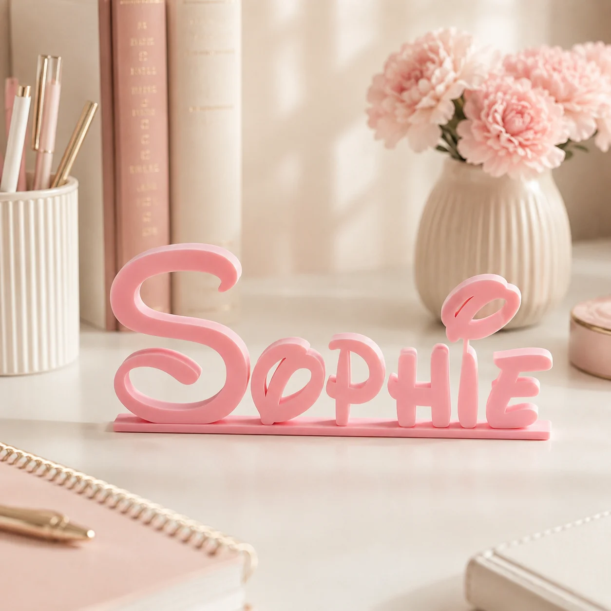 Custom 3D Cartoon Desktop Ornament Decor Tabletop Plaque Kids Nursery Room Decor Baptism Wedding Anniversary Graduation Gift