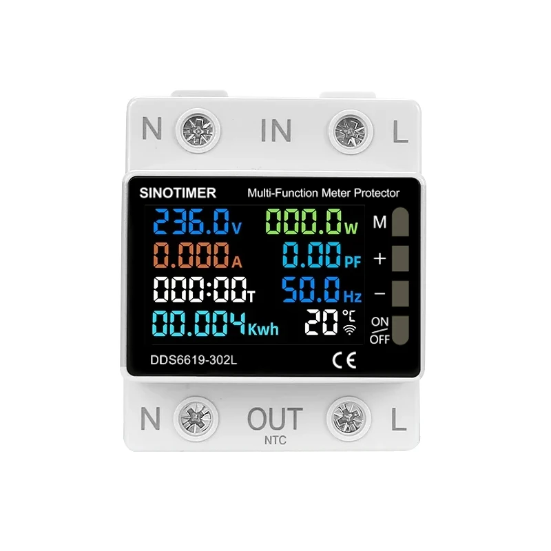 TUYA WiFi Smart Power Meter Over Onderspanningsbeveiliging Relaisschakelaar Stroomonderbreker Energie kWh Temperatuurmeter Smart Life