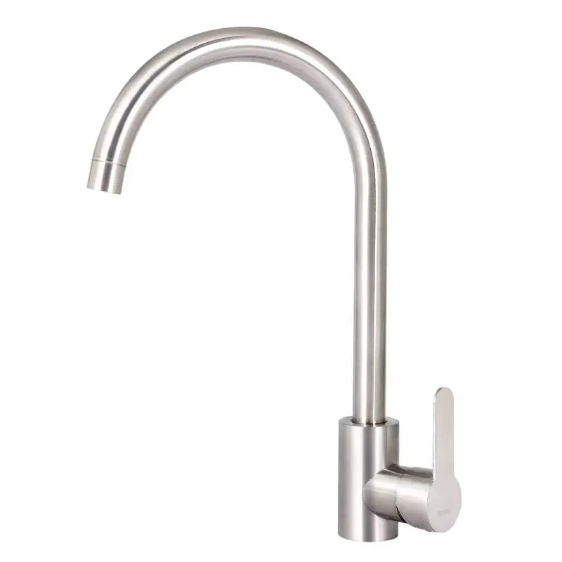 2pcs Kitchen Faucet Stainless Steel Brushed Faucet Kitchen Tools Sink Faucet Pull-out Kitchen Water Faucet Single Hole Faucet