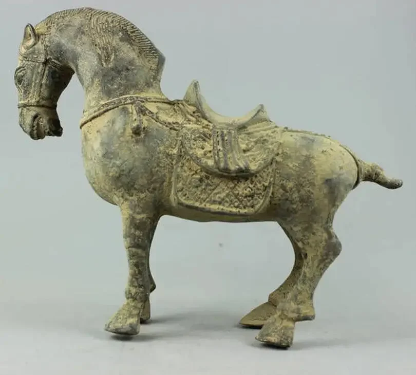 Collectible Decorated Old Handwork Bronze sculpture Horse statue Healing Medicine Decoration 100% Brass Bronze 20cm