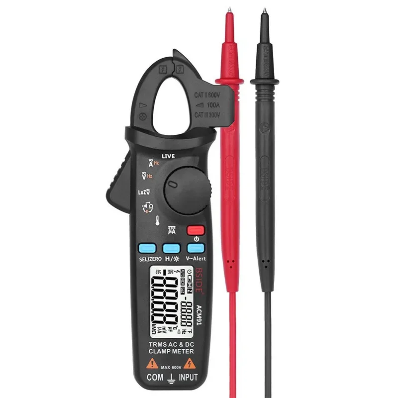 Imagem -02 - True Rms Medidor de Braçadeira 1ma Alicate Amperímetro Profissional Reparação de Carro Voltímetro Multímetro Digital dc ac Corrente Temp Capacitor Tester