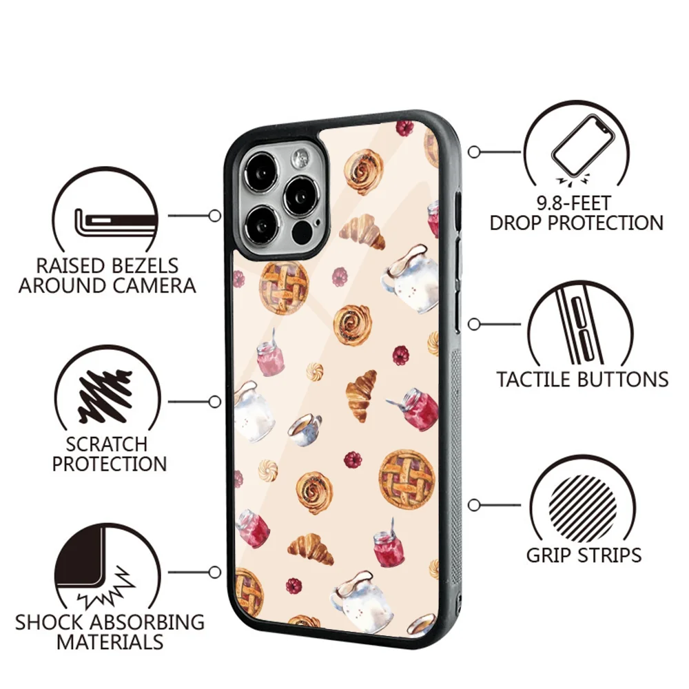 French Cafe Phone Case For IPhone 16 16pro 16plus 16promax Pro Plus Max Mirror Acrylic PC TPU Cover