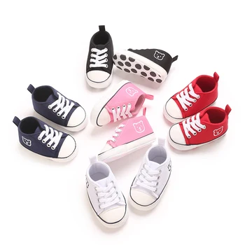 أحذية رياضية كلاسيكية من القماش للأطفال حديثي الولادة ، أحذية مشي مانعة للإنزلاق للأولاد والبنات ، أحذية غير رسمية للأطفال الصغار ، نعل ناعم ، مشاية أولى ، جديدة