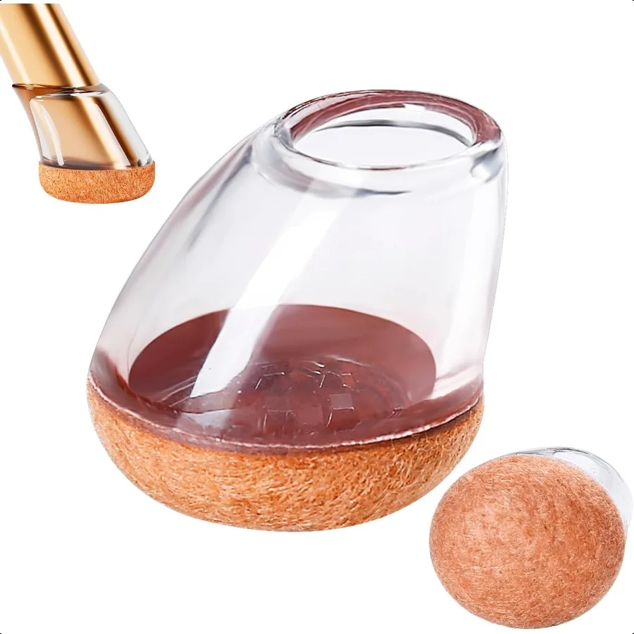 

24 PCS Small Chair Leg Floor Protectors for Hardwood Floors Round Silicone Caps with Felt Pads for 1525 Slanted Legs Chair Leg