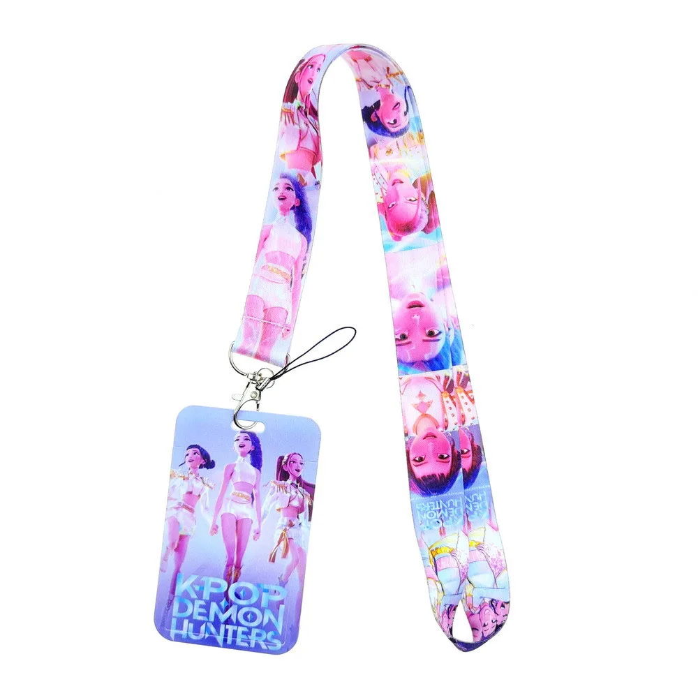 K-POP Witch Hunter Group Fan Merch - Longue lanière de dessin animé Kawaii pour téléphone, porte-carte d'identité, porte-clés, étui pour badges d'étudiant et de travail