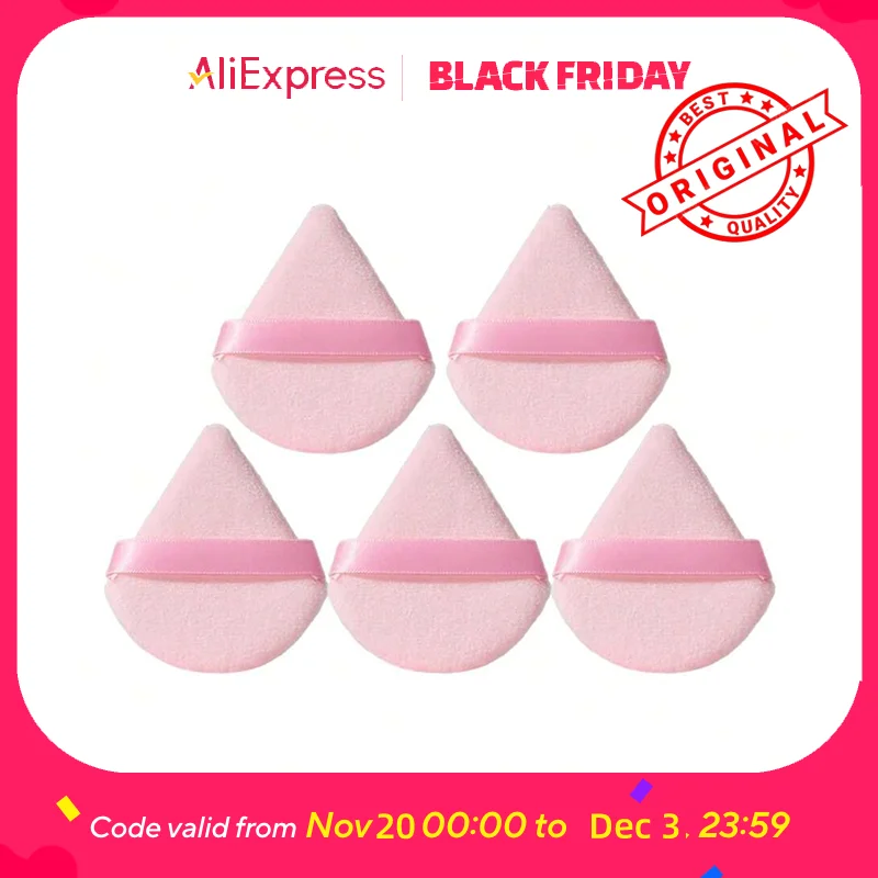Soft Triangular Flocked Powder Puff (1-Piece Trial Size)  - For Loose/Compact Powder Setting, Makeup Tool cosmetics makeup