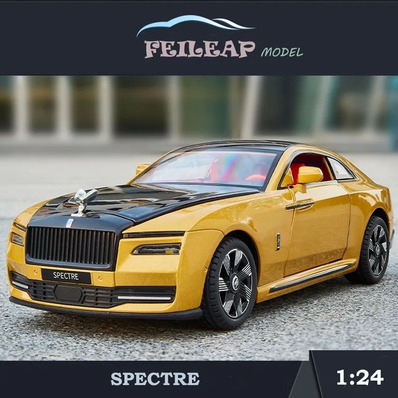 Simulation 1/24 Scale Rolls Royce Spectre Alloy Car Model Sound Light Collective Casting Metal Toys Vehicles Boys Voiture Enfant