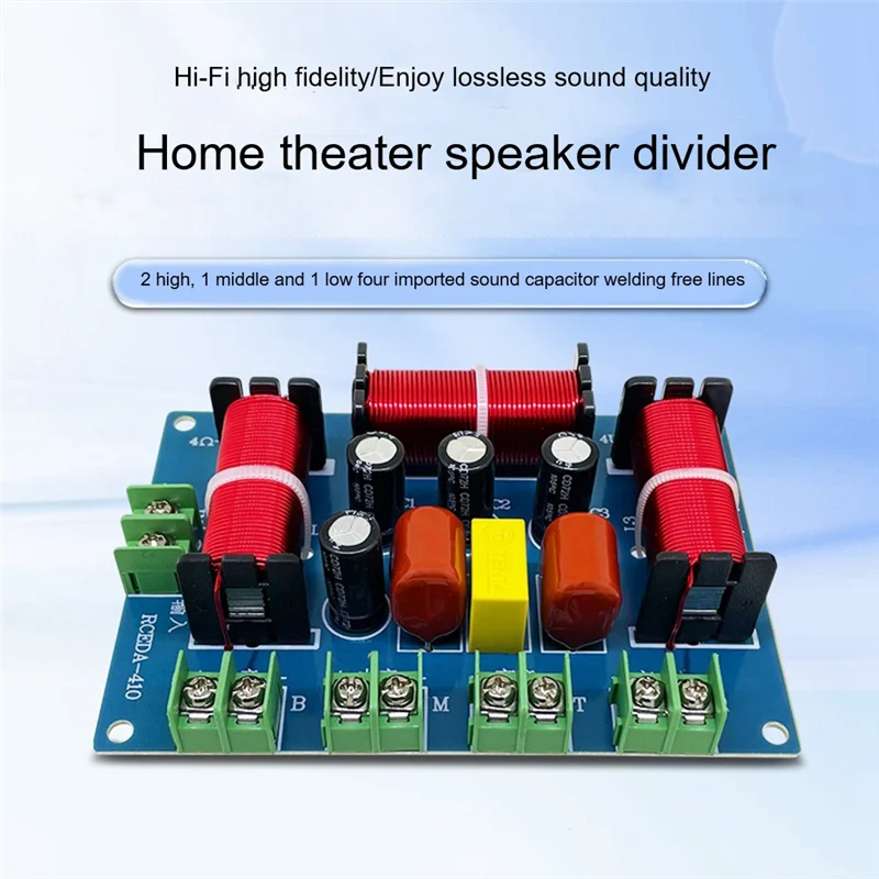 200W Speaker Crossover Double Treble+Midrange+Bass 4 Way Speaker Audio Frequency Divider Home Theater Speaker