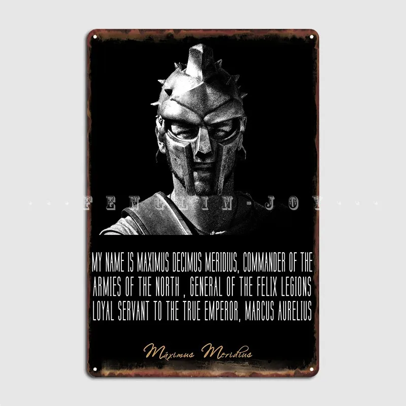 Maximus Meridius Metal Sign Cinema Garage Home Personalized Wall Decor Tin Sign Posters