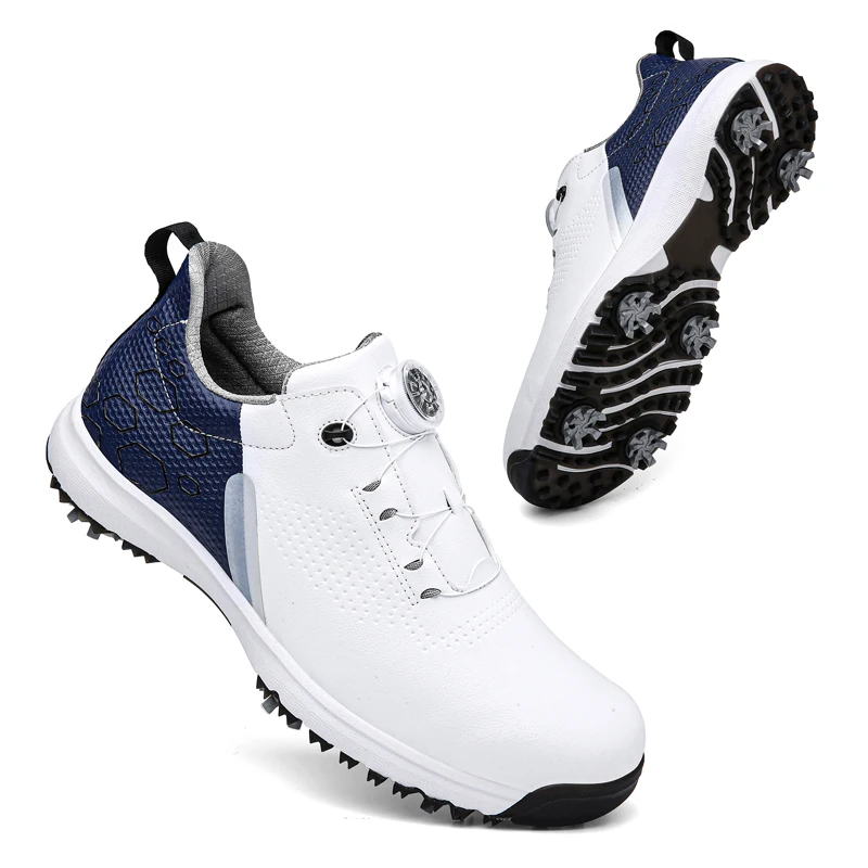 Unisex Golf Shoes Waterproof Breathable Sports Shoes Outdoor Golf Training Shoes Professional Spin Buckle Golf Sneakers Women