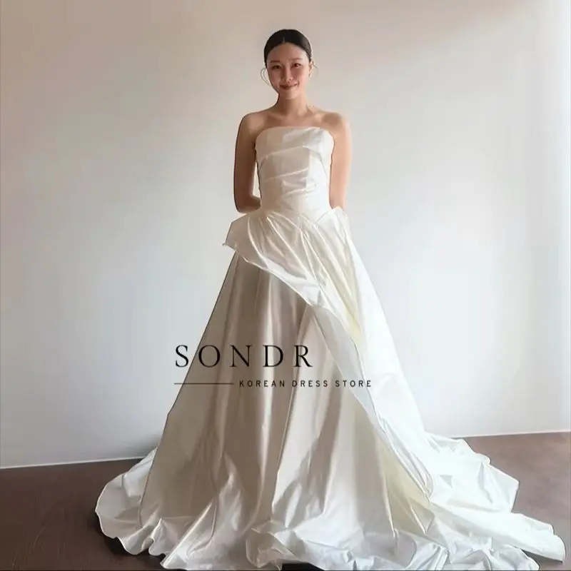 

Изысканные свадебные платья Sondr в корейском стиле с открытыми плечами, классические платья-русалка без рукавов с шлейфом, коллекция 2026