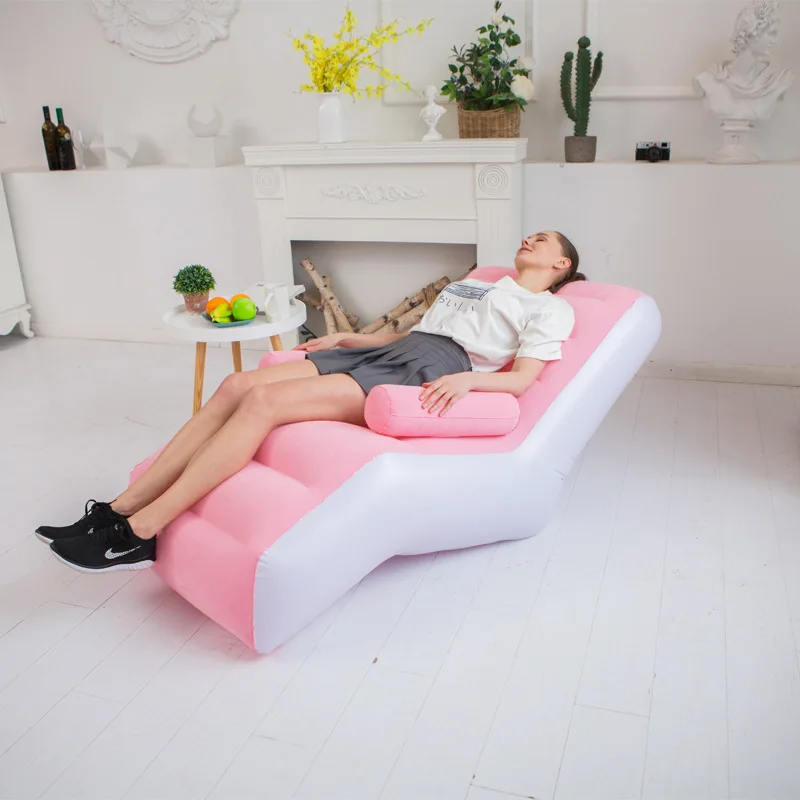 LMMS type flocked inflatable lazy sofa flocked sofa, indoor S-type sofa chair