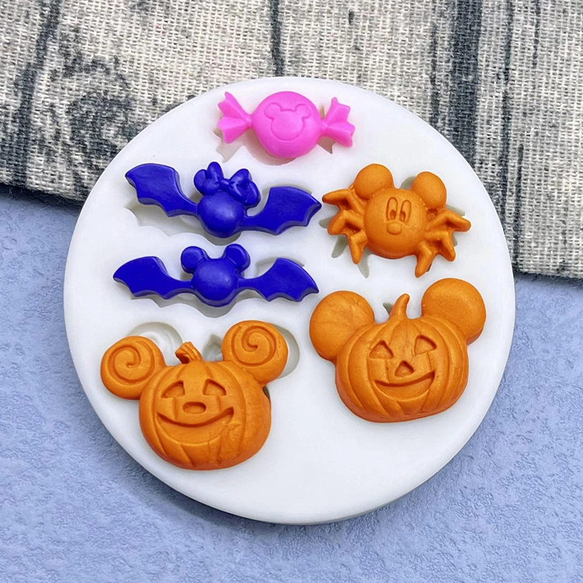 Halloween Pumpkin Ghost Spider Web Silicone Sugarcraft Mold Resin Tools Cupcake Baking Mould Fondant Cake Decorating Tools