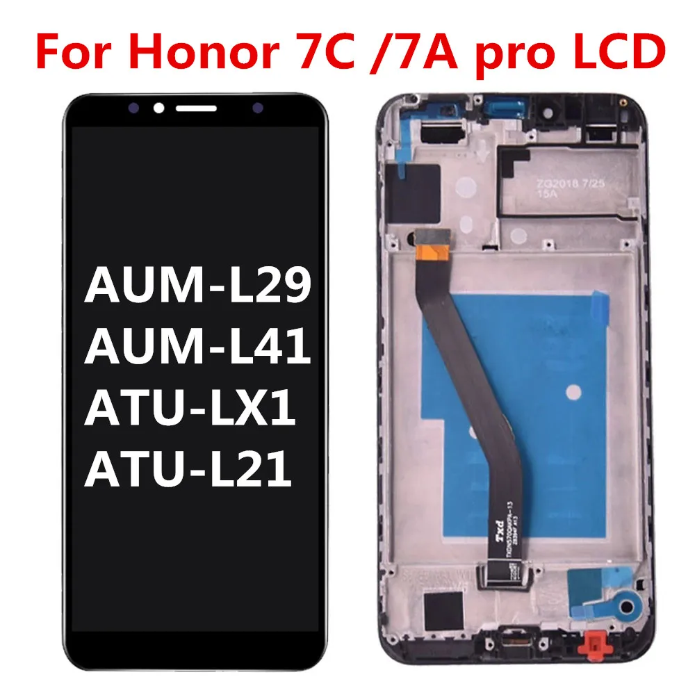 

For Huawei Honor 7C LCD Display With Frame AUM-L41 Display Touch Screen Digitizer ATU LX1 L21 For Huawei 7A Pro AUM-L29 Screen