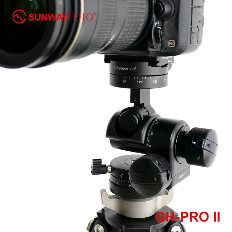 SUNWAYFOTO GH-PRO II 3-Wege-Stativ-Getriebekopf für DSLR-Kamera mit Arca Swiss Plate