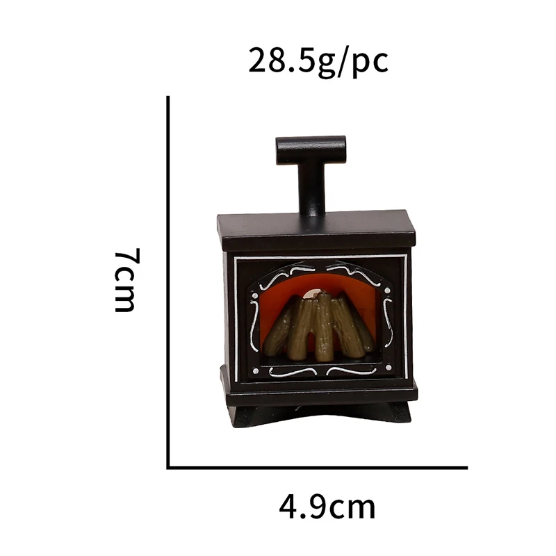Dollhouse Miniature Fireplace Glowing Stove Model House Furniture Kitchen Living Scene Decor Toy