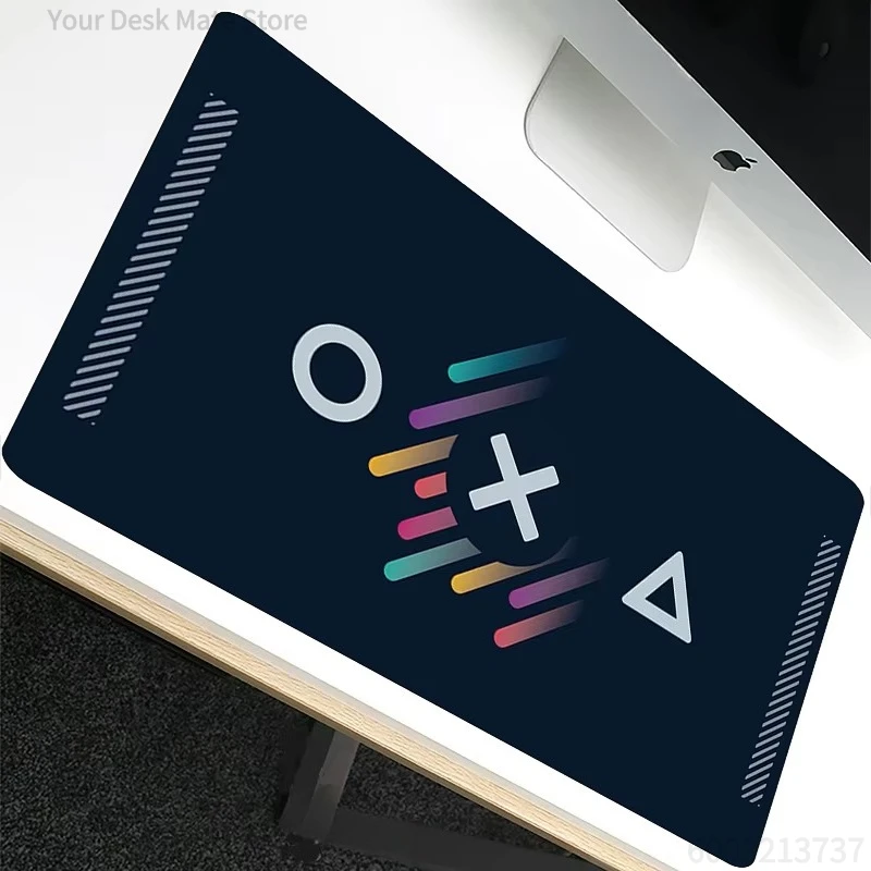 Minimalist Game Controller Symbol Large Extended Gaming Desk Pad Colorful Gradient Non-slip Office Keyboard Mouse Pad