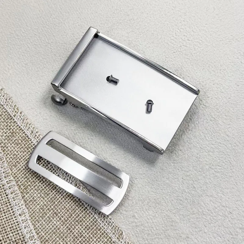 Pure Titanium Toothless Buckle Cabeça Automática, Cinto De Couro, Só Não Incluído, 3,5 cm de Largura