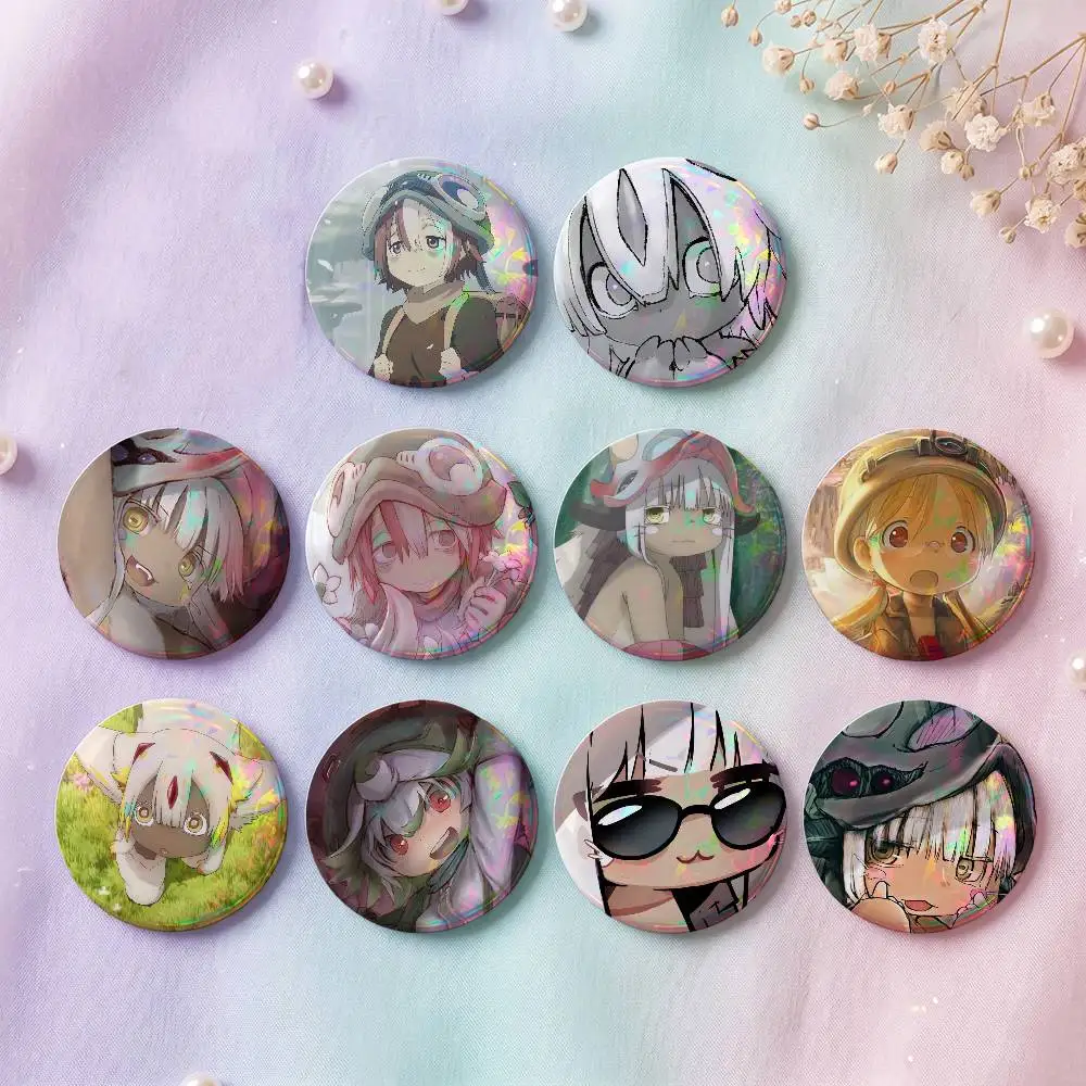 Cute Anime Made In Abyss Badges 25 32 44 58 75 Mm Round Cosplay Pin Bag Decor Fans Collect Friends Gifts Brooch Souvenir