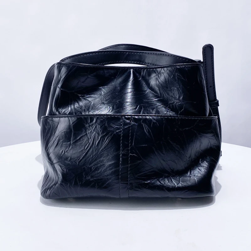 

Bucket Bags For Women Luxury Designer Handbags And Purses 2025 New In Vintage Oil Wax Skin Soft Multi-layer Shoulder Crossbody