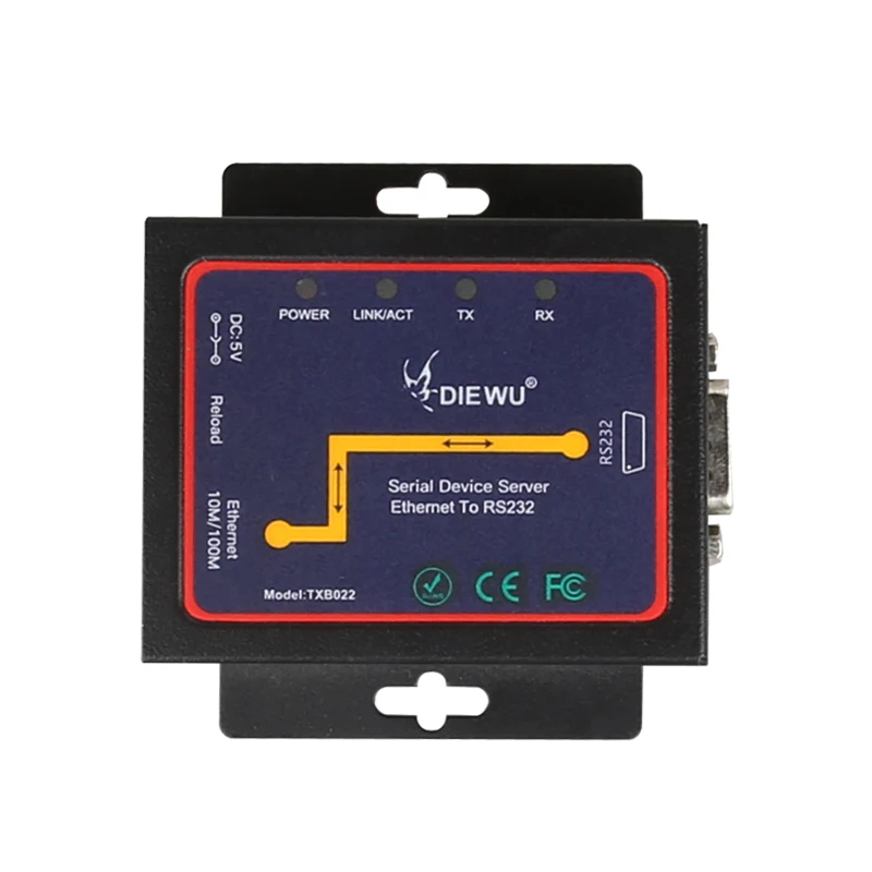 إيثرنت إلى RS232 TCP IP محول 256 تحميل متعدد المضيف Modbus Gateway 10/100M Auto MDI-MDIX RJ45 إيثرنت إلى الجهاز التسلسلي