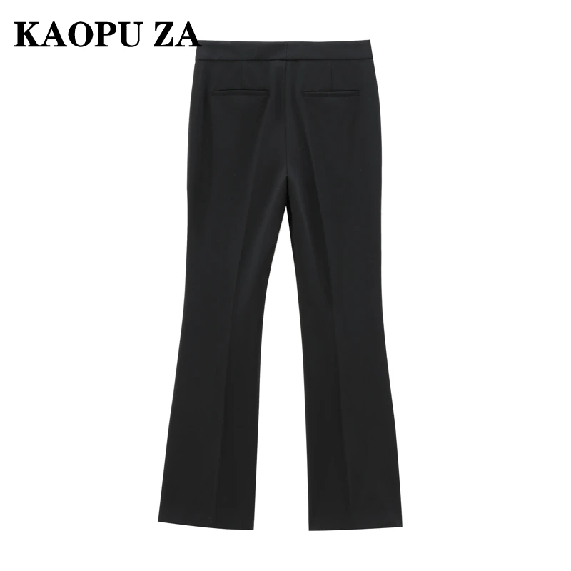 KAOPU ZA 2024 Autunno Nuova Donna Moda Giacca con colletto a V Tailleur pantalone Casual Lady Tinta unita Cappotto a maniche lunghe Abito da lavoro Due pezzi