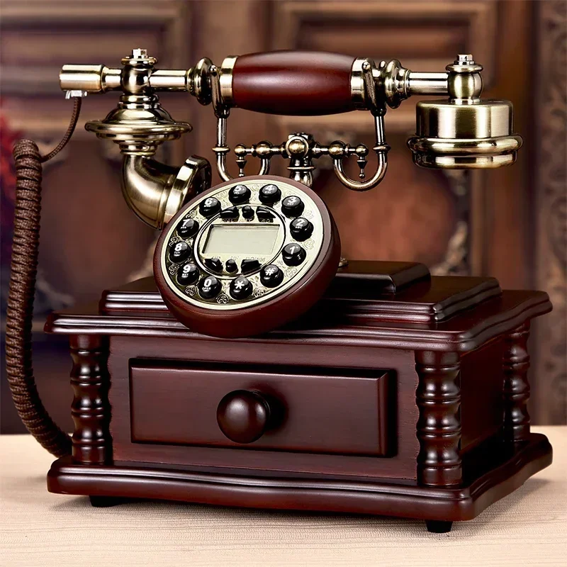 for Wireless Solid Wood Antique Telephone Vintage Card Chinese Telephone Hotel Call Antique Home Office Landline