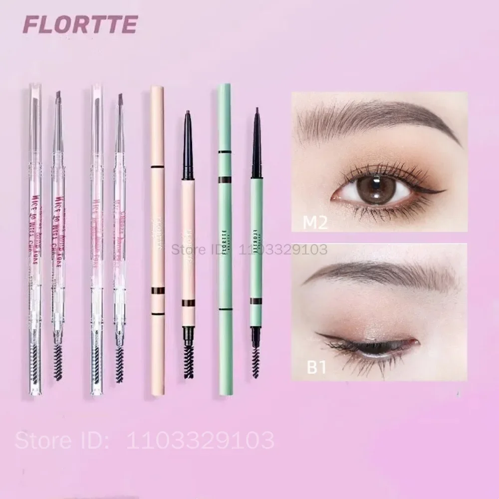 FLORTTE Dual-Ended Extra Fijn Wenkbrauwpotlood Mood Institute Wenkbrauwpotlood Roze Bloem Bloesem Bloesem Wenkbrauwpotlood Cosmetica