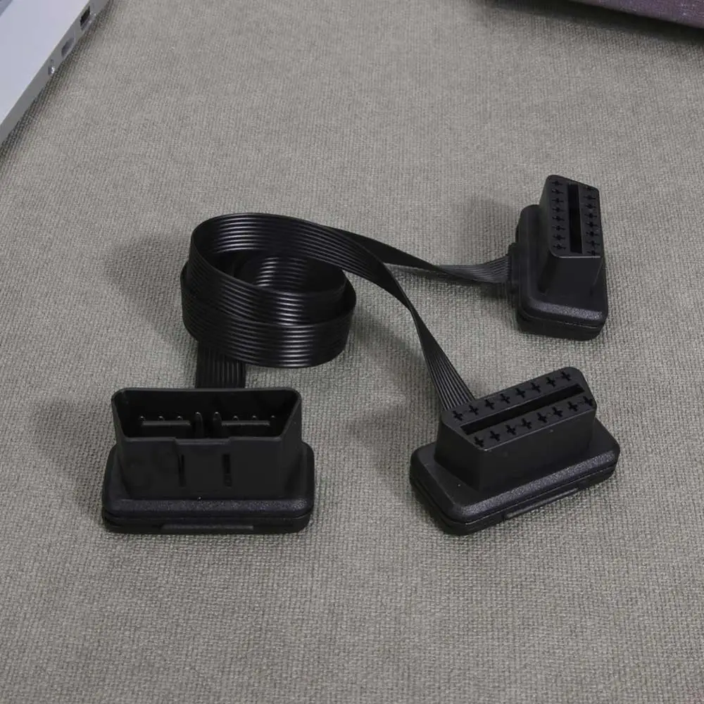 

16-контактный шнур-адаптер с угловыми разъемами OBD2, разветвитель «папа-мама», инструмент для сканирования кабеля под прямым углом для Bluetooth-совместимого ELM3