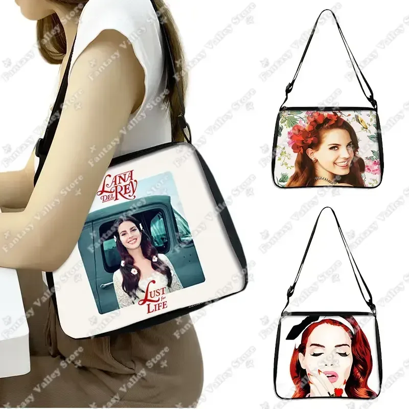 Bolso de hombro de la cantante Lana Del Rey para mujer, bolsa de mano con estampado LDR, soporte para tarjetas, teléfono, dinero, bolsos cruzados, bolsos de mensajero, bolso para libros