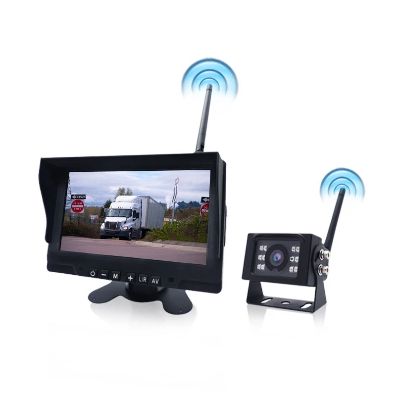 AHD 720P 7 Inch Rear View Monitor IP69K Waterproof 2.4GHZ Digital Wireless Forklift Camera System Kit