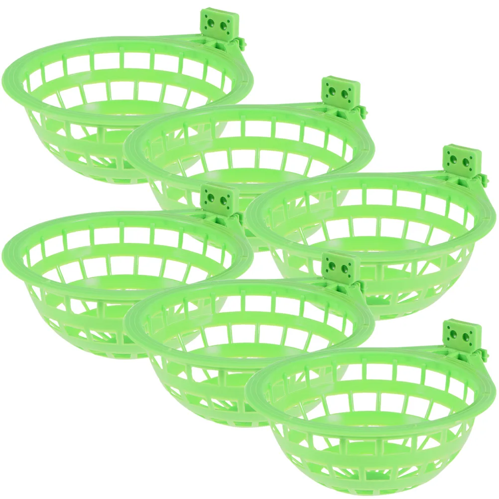 

6 Pcs Bird Cages Nest Breeding Basin Hollow Finch Nests Container Green Plastic Canary Small Parrots Lovebirds Pigeon Nesting