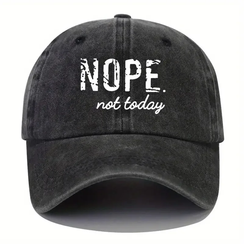 NOPE Printed Washed Baseball Cap Vintage Solid Color Lightweight Dad Hats Adjustable Distressed Unisex Sun Hat For Women & Men