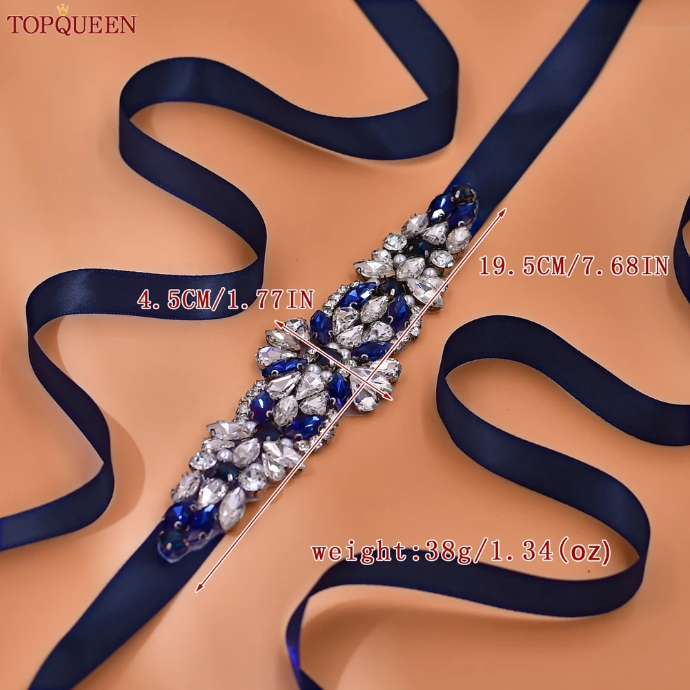 Topqueen Dames Sieraden Riem Handgemaakt Bruids Riem Bruiloft Accessoires Feest Banket Jurk Decoratie Strass Sjerp S407-ML