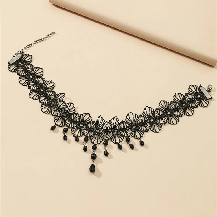 Black White Crystal Tassel Women Body Chains Sexy Lace Thigh Chain