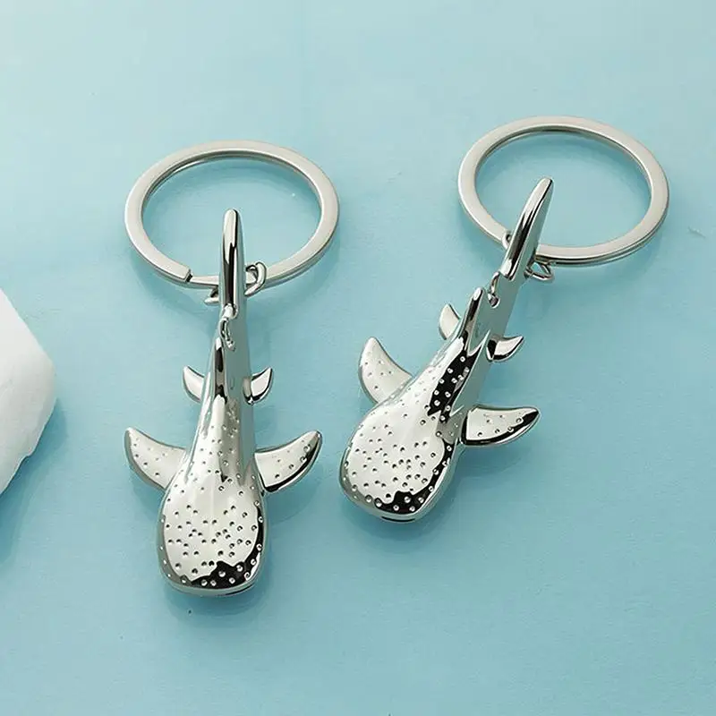 Metallischer Mini-Walhai-Schlüsselanhänger, kreativer Anhänger, Auto-Schlüsselring, Taschenanhänger, Geschenk – Detail 11