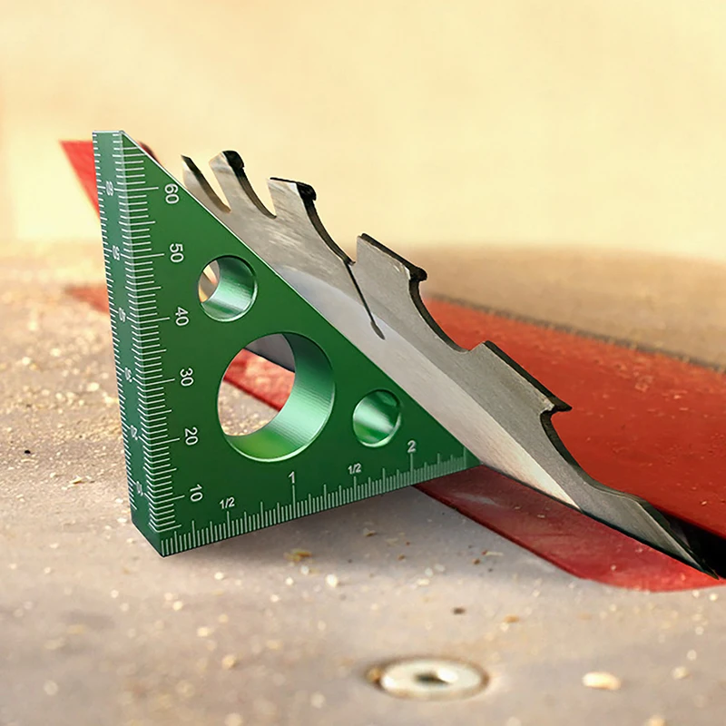 Expert Woodworking Aluminum Alloy Right Angle Ruler; Precise 45/90 Degree Marking Tool; Carving Square