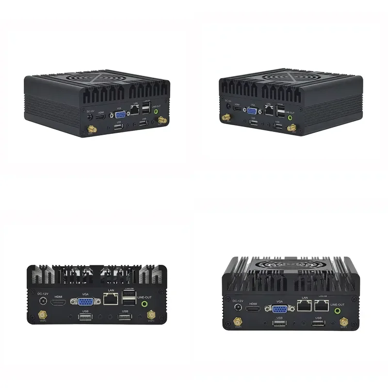 2026 ELSKY New Model N12H-D Micro Computer with Fan N100/N97/N95/I3-N305 Embedded Fanless Industrial Control Computer DDR4
