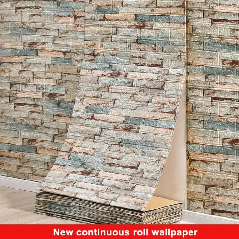5/10m selbst klebende Tapete schälen und kleben 3d Wand paneel Wohnzimmer Ziegel Aufkleber