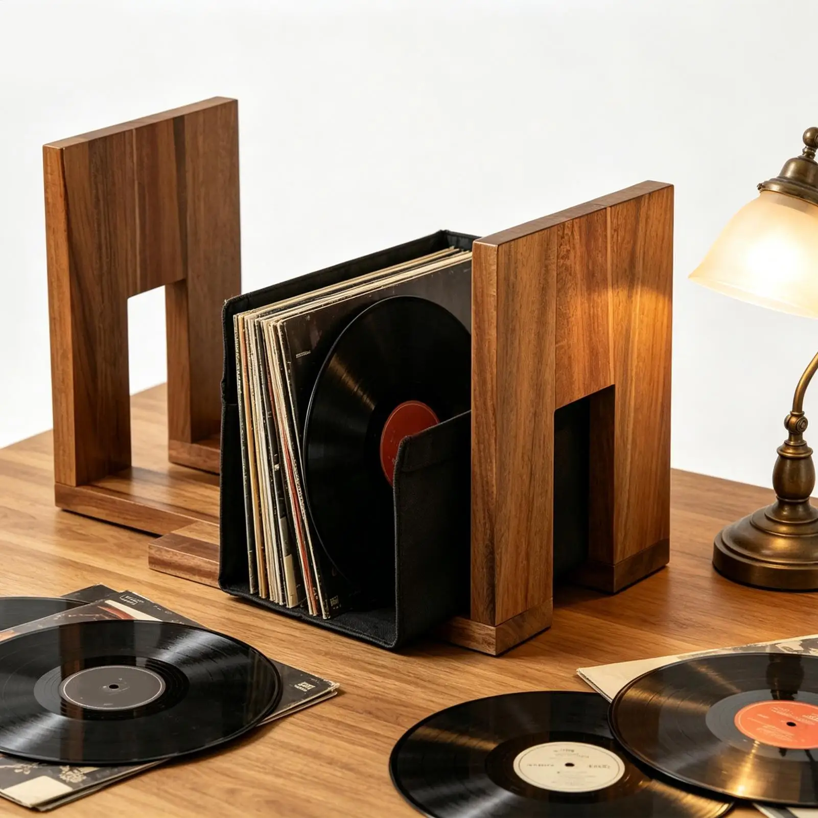 

Record Holder Stand Adjustable Expandable Wooden Organizer Holds 2060 Lps Record Display Shelf for Desktop Table Cabinet Living
