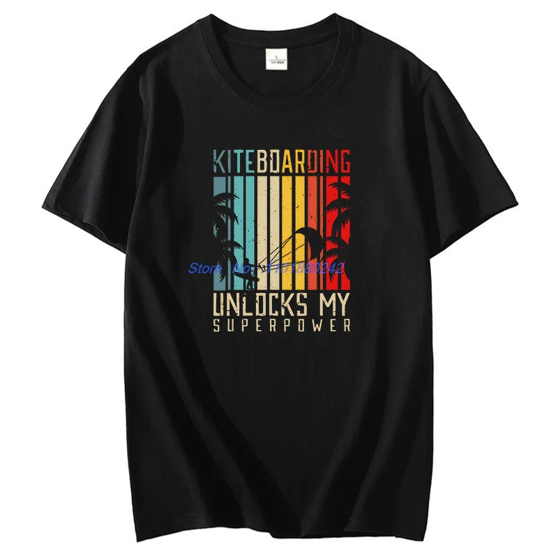 Vintage Kiteboarding Kitesurfing Funny Graphic T Shirts Birthday Gifts T-Shirt Cotton Short Sleeve T-Shirts Mens Print T Shirt