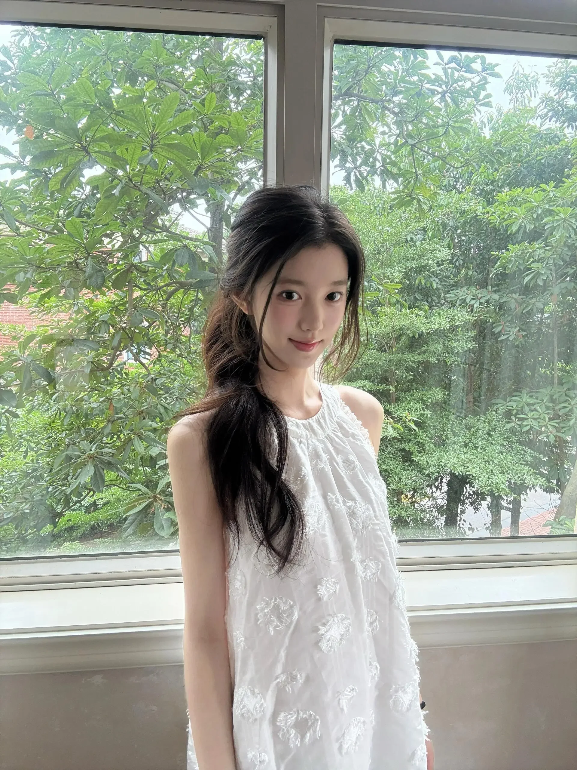 Vestidos femininos quinceanera rosa verão chiffon flor em camadas laço babado queimado praia doce estilo menina respirável jovem