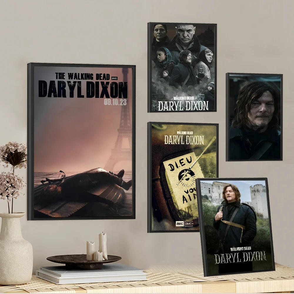 The Walking Dead Daryl Dixon Self-adhesive Art Poster Waterproof Paper Sticker Coffee House Bar Posters Wall Stickers