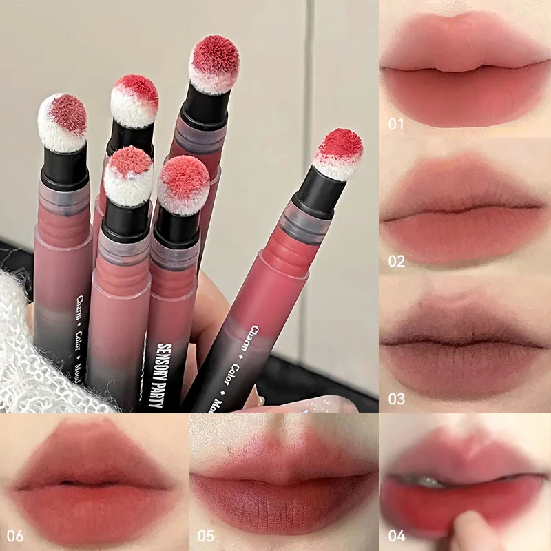 1Pc Rotating Lipstick Pen - Velvet matte, easy to color, waterproof autumn and winter liquid lipstick, natural makeup look