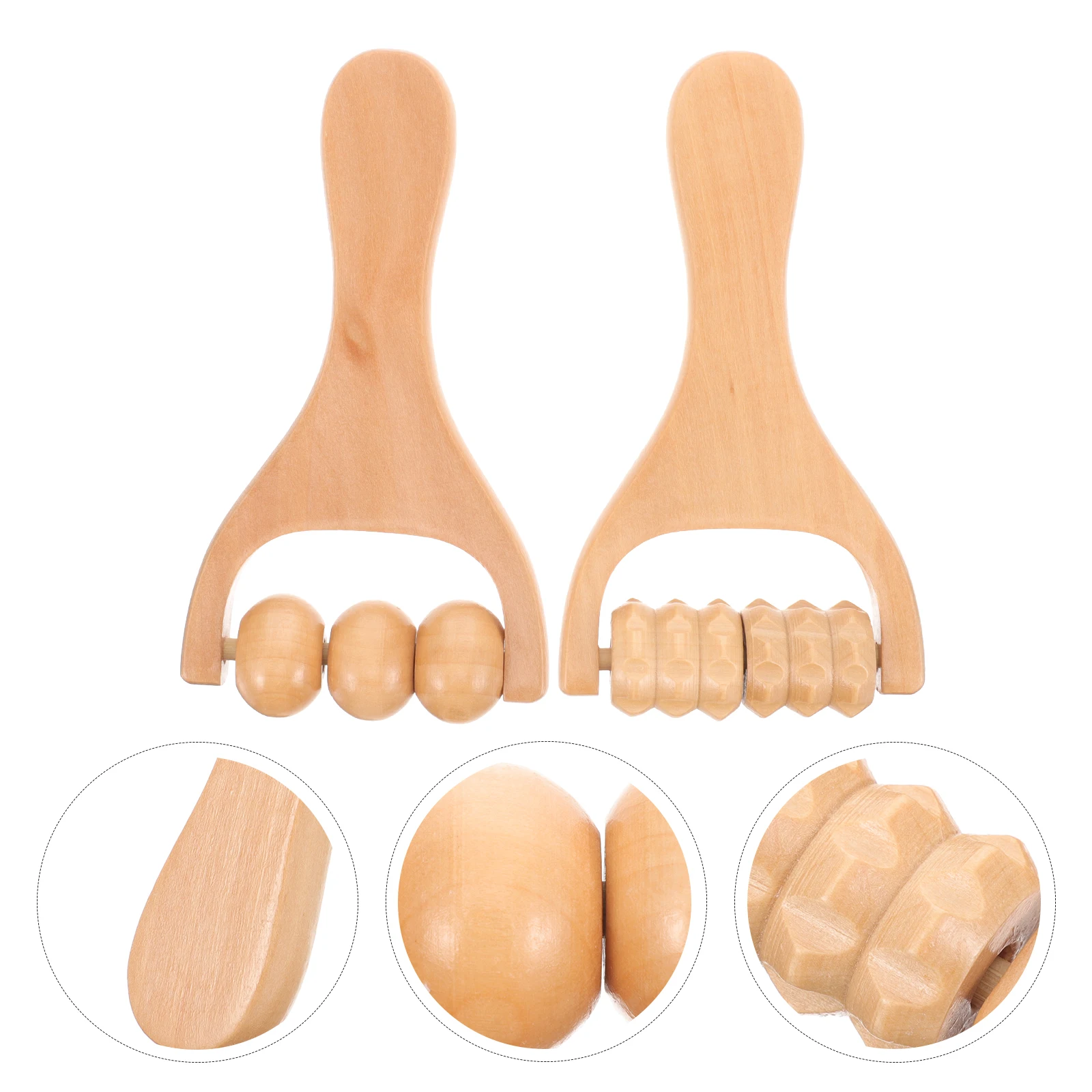 

2Pcs Foot Massager Professional Neck Shoulder Back Legs Arms Face Massage Tool Wooden Handheld Travel Acupoint Reusable