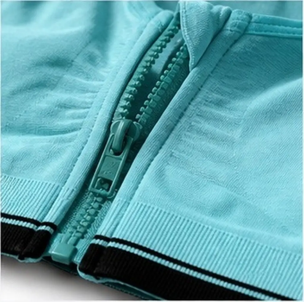 Padded Sports Bra Front Zipper No Wire High Impact for Women Running Yoga Walking Jumping Workout Vest Breathable