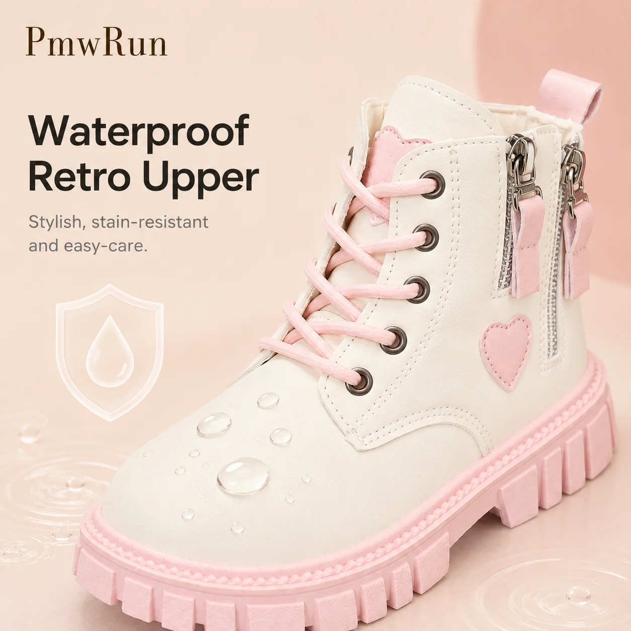PU Leather Fashion Boots For Girls Korean Style Teenager Girl's Boots Anti-slippery Waterproof Outdoor Party Boot For Girls