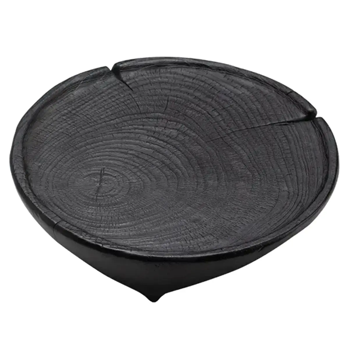 2026 Trend Carbonized Wood Small Tea Tray Round Dry Brewing Table Household Tea Set Storage Tray Tea Set Accessories