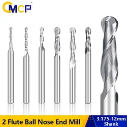 CMCP 2 flüt kafalı matkap ucu End Mill 4/6mm Shank CNC Router Bit karbür End Mill Spiral freze kesicisi ağaç İşleme için