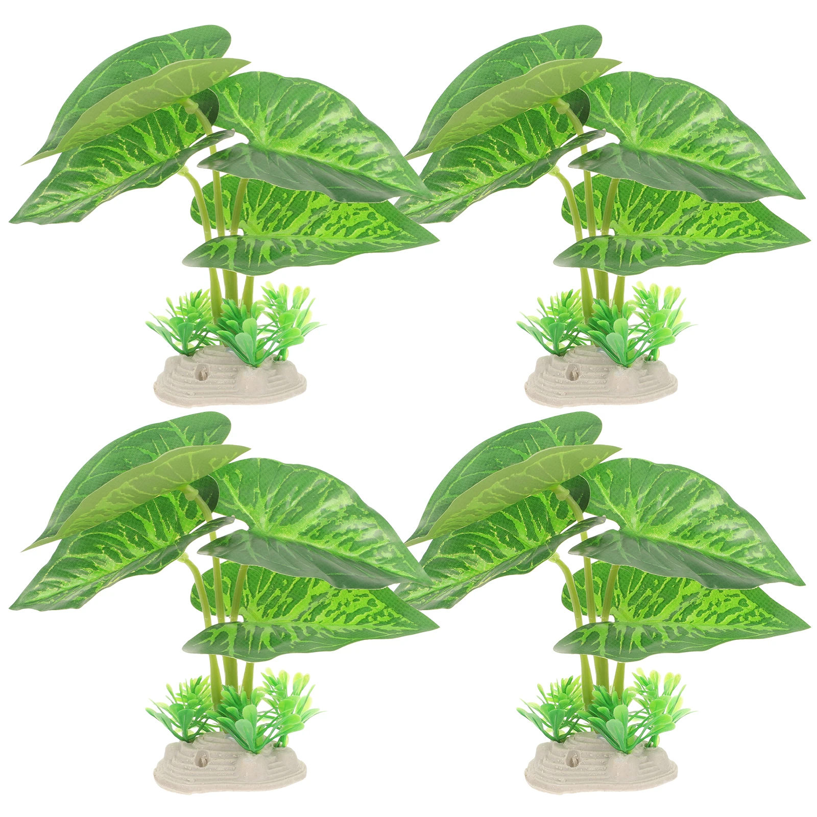 

4pcs Artificial Plants for Fish Tank Green Plastic Aquarium Decoration Tropical Accessories Pet Supplies Simulated Aquatic